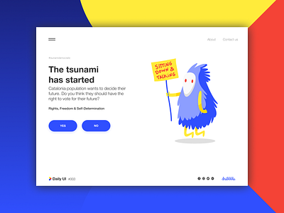 Daily UI #003 - Landing page branding daily ui dailyui 003 design identity design landing landing page logo page tsunamidemocratic ui user interface ux vote web