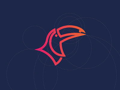 Big Toucan aviation bird construction line logo toucan