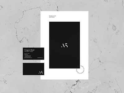 A5 Brand identity art direction blackandwhite branding business cards design graphic design identity johannlucchini logo logotype luxury minimal stationary visual identity