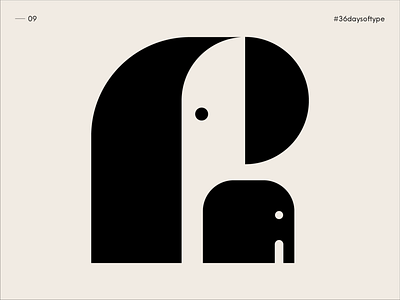 I for Indian Elephant - 36 Days of Type 2020 animal design elephant elephants illustrator johannlucchini logotype logotypes mark minimal symbol type typography vector