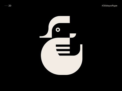 T for Teal Drake - 36 Days of Type 2020 abstract alphabet animal animal logo duck geometric graphicdesign johannlucchini logodesign logotype minimal negative space