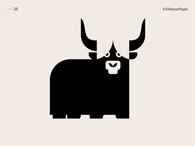 Y for Yack - 36 Days of Type 2020 36daysoftype animal blackandwhite cow design graphic design graphicdesign illustration johannlucchini logo logotype minimal typography yack