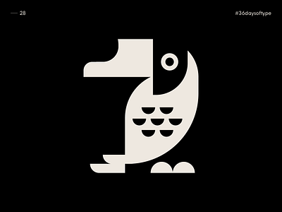 1 Toucan - 36 Days of Type 2020 alphabet animal bird design doodle graphic design johannlucchini logo logotype minimal toucan typography vector