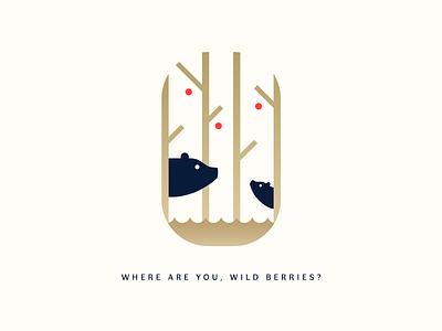 Badge Design Bears & Berries abstract animal badge badge design bear bears berries berry blue forest gold graphic design hidden illustration johannlucchini red vector wildlife