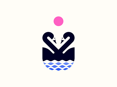 Swan Lake animal badge design illustration johannlucchini minimal swan swan logo swans