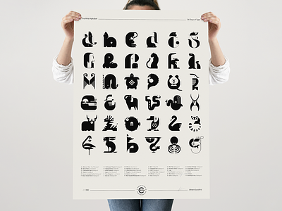 The Wild Alphabet Poster abstract alphabet animal art direction blackandwhite design graphic design johannlucchini logo poster poster design typography vector