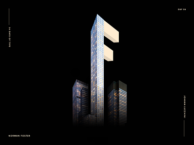 F for Norman Foster - Architype Alphabet Project alphabet architecture art direction buildings design graphic design illustration johannlucchini minimal type typo typogaphy typography