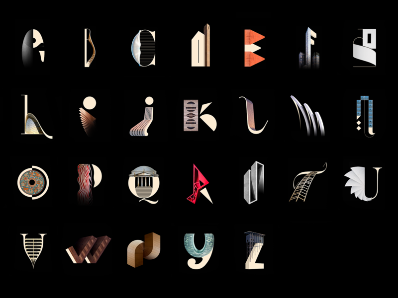 Architype Alphabet Typography 36daysoftype abstract alphabet architect architecture architype art direction design graphic design johannlucchini type typeface typo typography