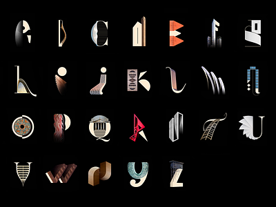 Architype Alphabet Typography 36daysoftype abstract alphabet architect architecture architype art direction design graphic design johannlucchini type typeface typo typography