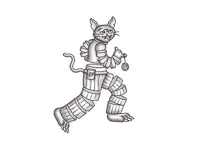 Sneaky cat No.12💎 art cat character design doodle drawing flat illustration sneaky vectorart