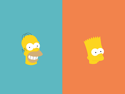 Homer & Bart 36/100 art doodle drawing flat illustration simpsons vectorart