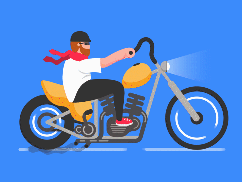 Motorcycle adobe after effects adobe illustrator animated gif character character animation character design illustraion loop animation motorcycle