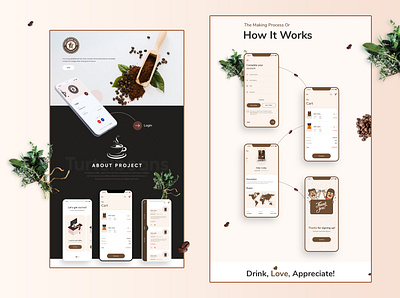 Coffee Showcase coffee app creative mobile application showcase typogaphy ui ux design