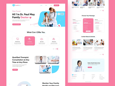 Healthinfi Home Page clean design landing page medical website ui ux design web design