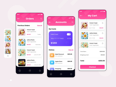 Food Mobile App account app design cart mobile app clean design food app food app design food application food mobile app food order mobile app mobile application order app design ui ux design