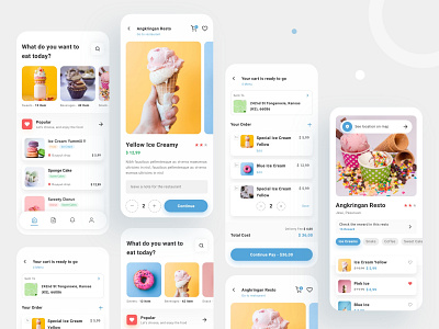 Ice Cream Mobile App app design clean design creative ice cream application ice cream design mlobile app design ui ux design