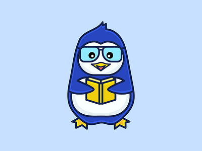 Bibliophile Penguin adobe illustrator branding character character design design dribbble graphics icon illustrations logo mascot penguin