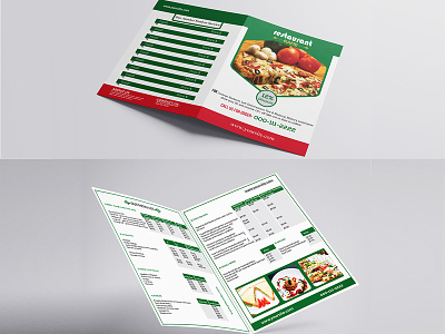 Bi-fold Restaurant Brochure advertising bi fold branding brochure cafe catalog design design fast food fastfood menu menu card restaurant