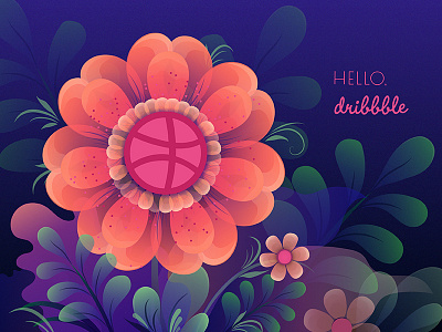 Hello, Dribbble! debut design dribbble first flowers petrukivka plants shot ukraine ullustration