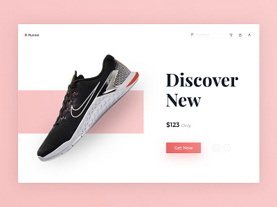 Runner e-commerce app brand buy discover e commerce nike shoe sports web app