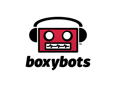 Boxybots Logo bot botpocalypse boxybots cartoon charlotte nc illustration mr mayor robots stickermule