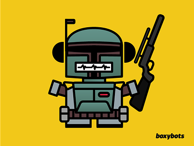 Bobot Fett - #DailyBoxybots Challenge adobe illustrator boba fett boxybots dailiyboxybots daily illustration illustration star wars the force