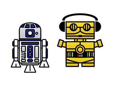 These are not the droids you are looking for. boxybots daily illustration dailyboxybots illustrator robots star wars