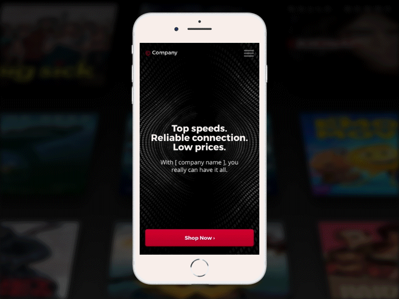 Mobile Landing Page (Animated) internet ios iphone x mobile mobile website splash tv web design