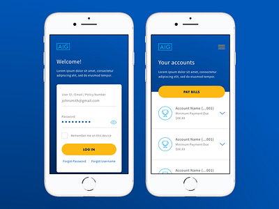 Mobile Login & Accounts login minimal mobile onboarding registration ui ux web design