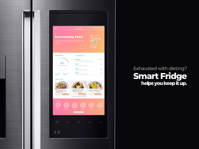 Smart Fridge counter diary diet food fridge gradient list lose recipe shopping smart weigh