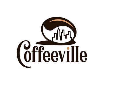 Cofeeville Logo Design cofeeville logo coffee coffee beans logo coffeetown illustations logo logodesign