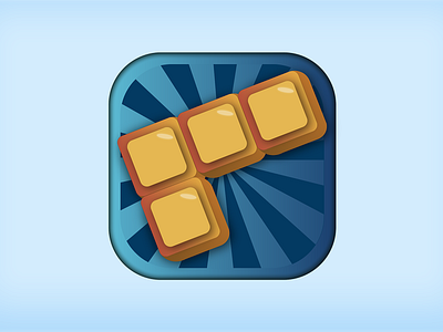 Tetris 3d app icon blocks blue icons design game icon tetris