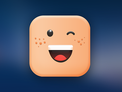 Smiley 3d animation app icon app icon design cartoon smiley smiley face