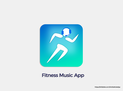 Fitness Music App Icon appicon blue fitness gradient green minimal music