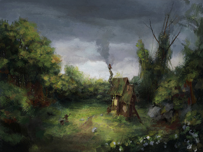 Cottage art concept concept art dark drawing environment fantasy illustration landscape painting