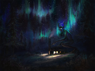 Aurora Spirit art aurora borealis drawing fantasy illustration painting