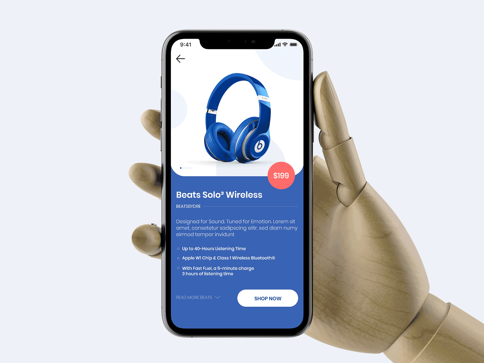 Beats Headphone Product view page iOS UI
