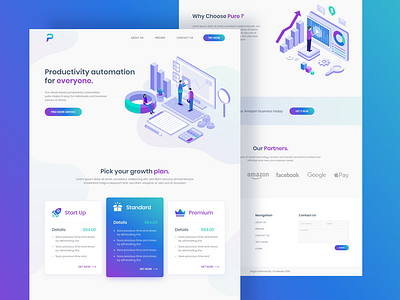 Pure Leads  |  Business management app landing page 2020