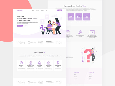 Beauty Supply Store landing Page 2020 beauty product branding illustration landingpage ui uiux ux