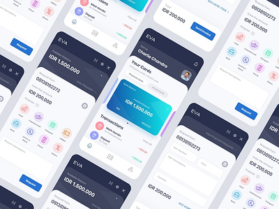 EVA | Online banking app for iOS android app app ios online banking ui uiux ux wallet app