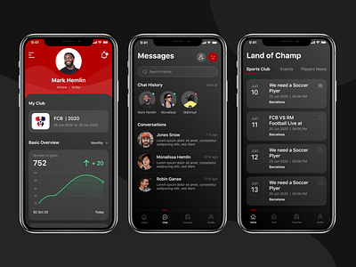 Player's Community App UI Concept for iOS part 1