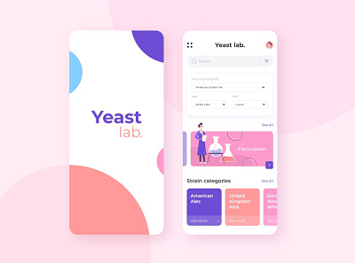 Yeast lab. | iOS app UI 2020 ales maker android app app art illustration ios lab ui uiux ux web