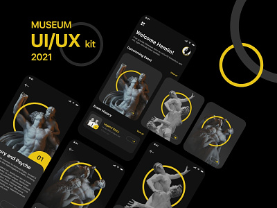 Museum UI/UX Kit 2021 Freebie app free freebie freebies ios ios app museum museum of art museums museumtoto ui ui kit uiux ux