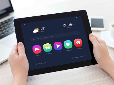 Tablet launcher UI Design 2021 illustration launcher ui uiux ux