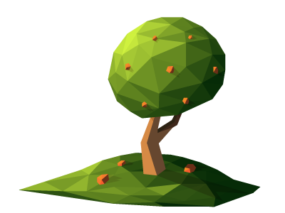 Low Poly Tree art green icon illustration low polygon tree