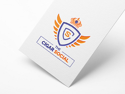 Logo "The cigar Social" art branding design graphic illustration logo mockup p latter presentation