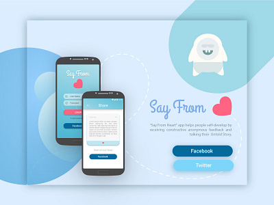 Say From Heart - Android app UI Design android app chat creative design interaction interface material mobile uiux