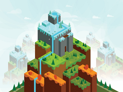 Mountain Valley Isometric graphics art graphic illustration isometric design isometric illustration mountain valley vector