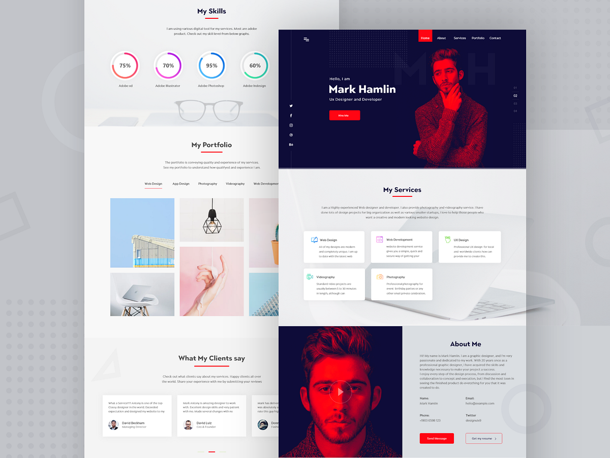 Personal Resume & Portfolio Design by Bashar Bhuiyan on Dribbble