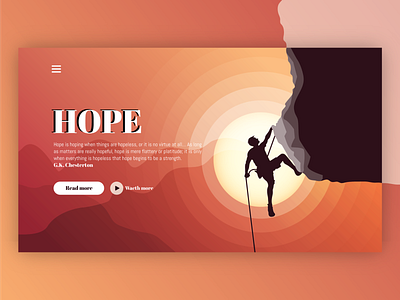 Hope | Hero Header Illustration design illustration typography ui uiux ux